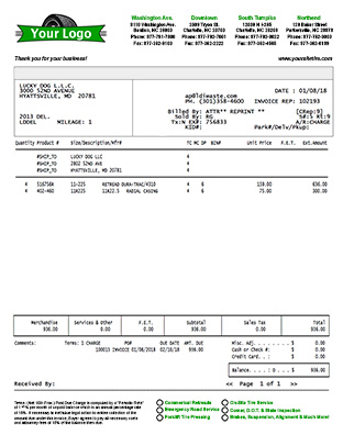 Invoice Forms - HITS© Software By Andreoli | Tire & Auto Shop Software